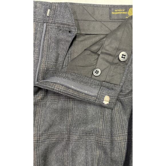 Britghes of Georgetowine 100% Wool Dres Pants Tailored Pleated 38x27 Dark Grey - Picture 8 of 12